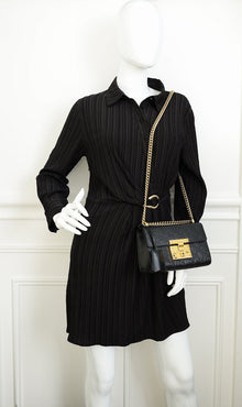 Gucci Black GG Guccissima Padlock Small Shoulder Bag