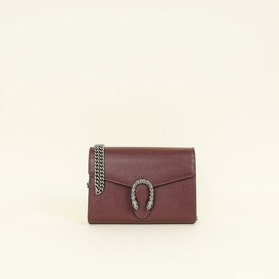Gucci Burgundy Dionysus Wallet On Chain