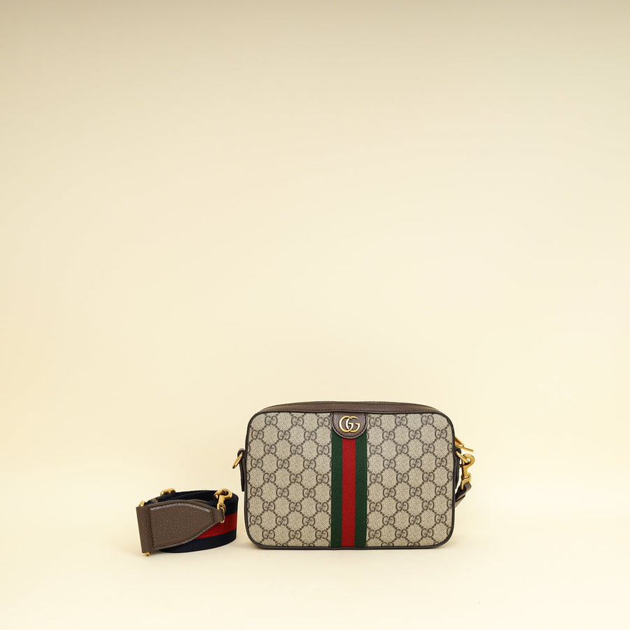 Gucci Ebony GG Supreme Ophidia Small Crossbody Bag