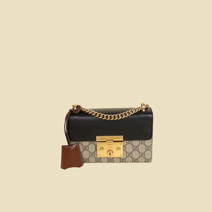 Gucci Tricolor GG Supreme Padlock Small Bag