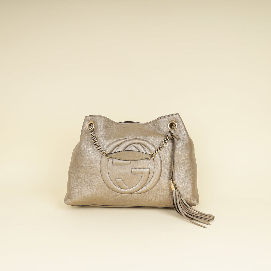 Gucci Champagne Soho Tote Medium Bag