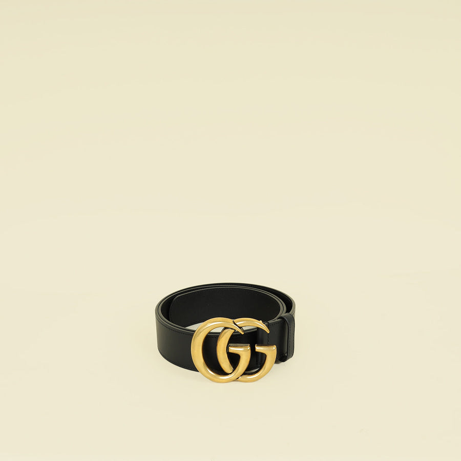 Gucci Black Double G Buckle 40mm Belt 38