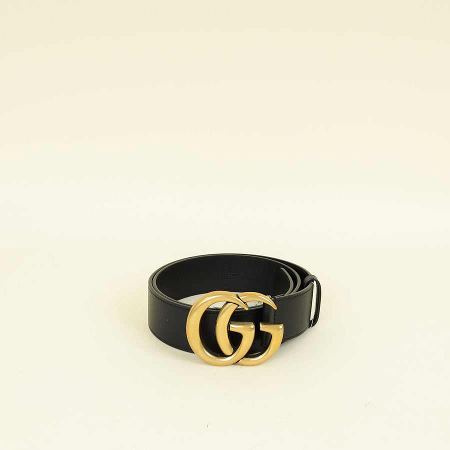 Gucci Black Double G Buckle 40mm Belt 34