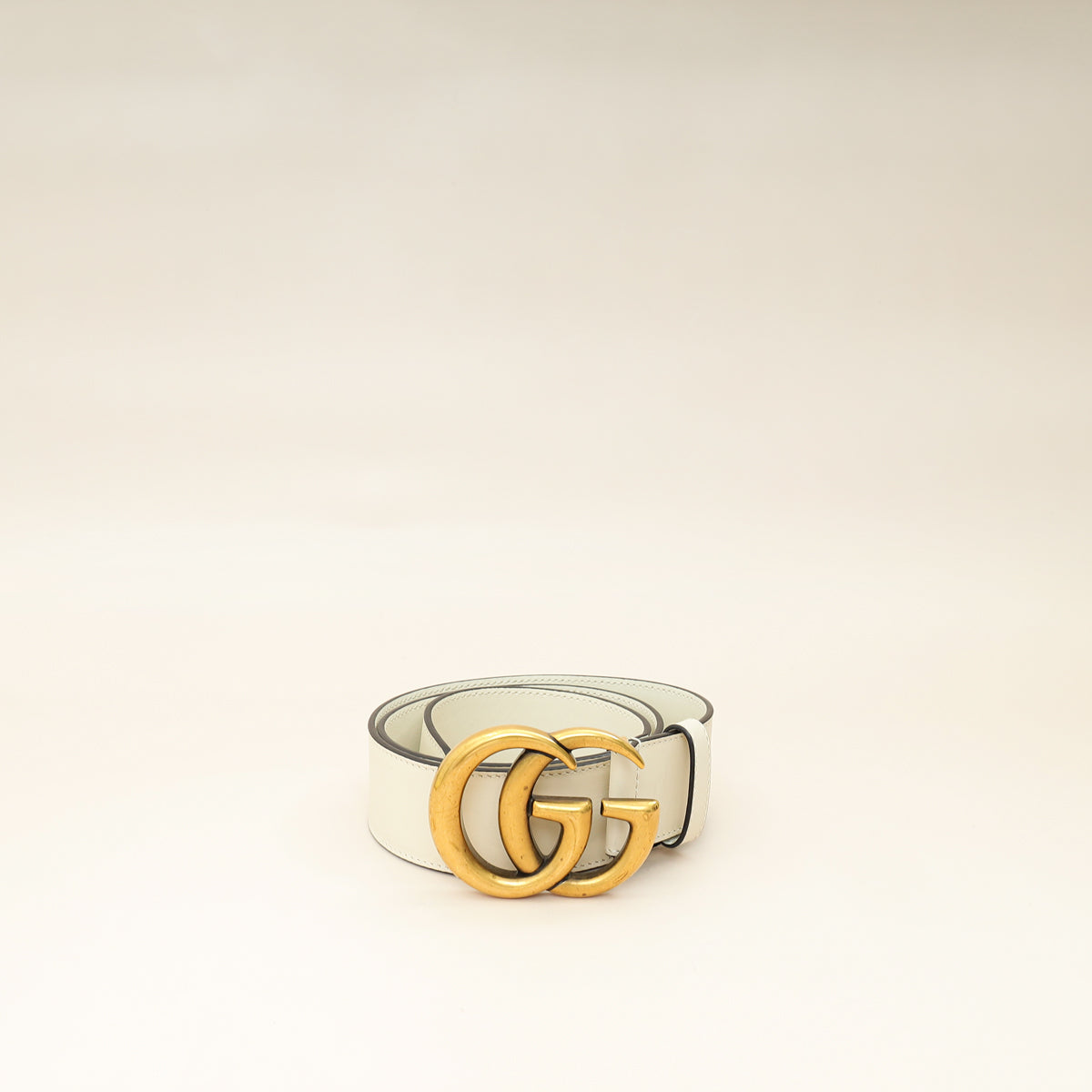 Gucci White Marmont Wide 4mm Belt 30