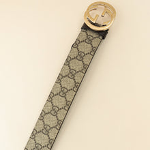 Gucci Bicolor GG Supreme Interlocking G Buckle Belt 36
