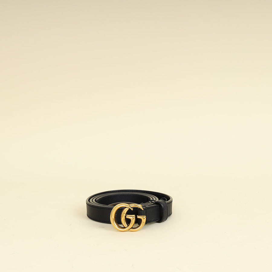 Gucci Black GG Marmont Thin Belt 34