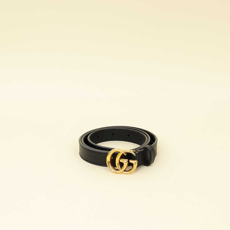 Gucci Black GG Marmont Thin Belt 30