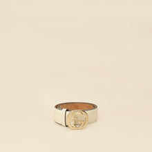 Gucci Cream Interlocking G Guccissima Belt 32