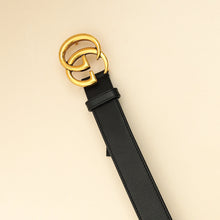 Gucci Black Double G Buckle 30mm Belt 32