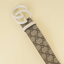 Gucci Bicolor Double G Buckle Supreme Belt 32