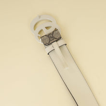 Gucci Bicolor Double G Buckle Supreme Belt 32