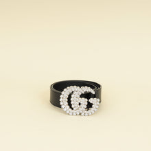 Gucci Black Double G Crystal Belt 32