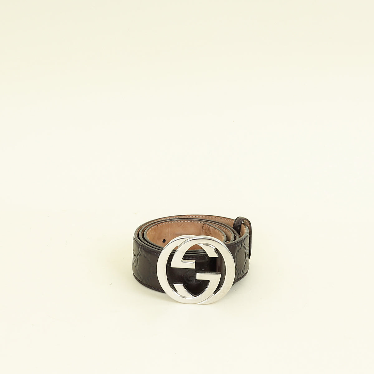 Gucci Dark Brown GG Interlocking Belt 34