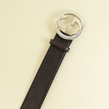 Gucci Dark Brown GG Interlocking Belt 34