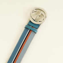 Gucci Multicolor GG Buckle Stripe Belt 38