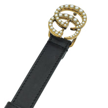 Gucci Black Double G Pearl 20mm Belt 40