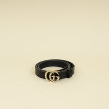 Gucci Black Double G Pearl 20mm Belt 34