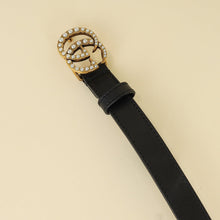 Gucci Black Double G Pearl 20mm Belt 34
