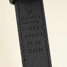 Gucci Black Double G Pearl 20mm Belt 34