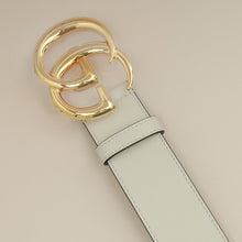 Gucci White Double G Buckle 40mm Belt 30