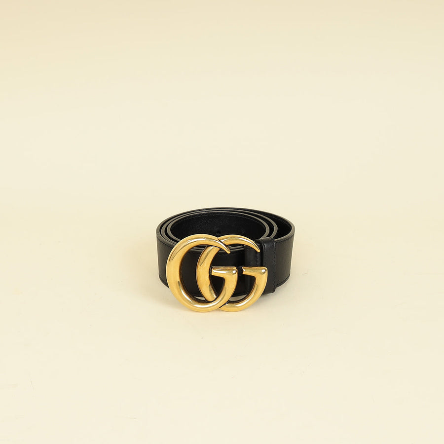Gucci Black Double G Buckle Belt 30