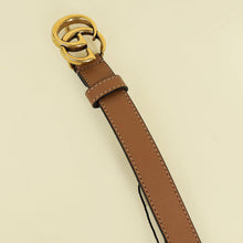 Gucci Light Brown GG Buckle Thin Belt 32