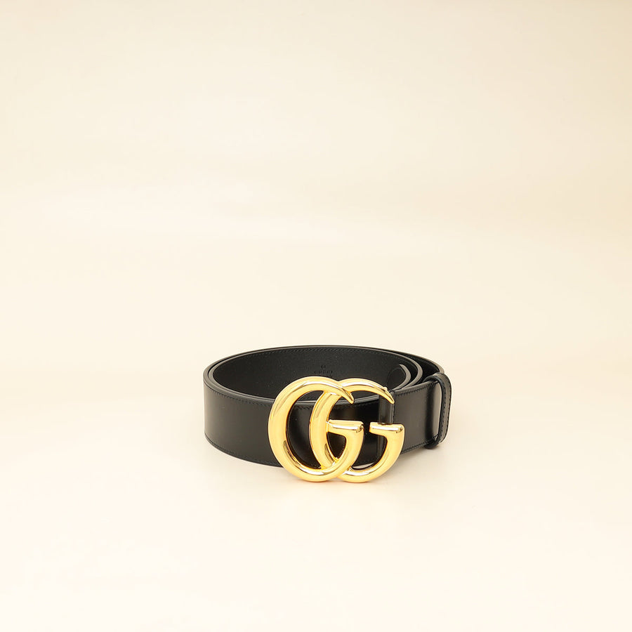 Gucci Black GG Marmont Wide Belt 34