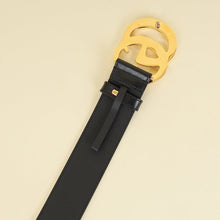 Gucci Black GG Marmont Wide Belt W/ Shiny Buckle 32