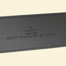 Gucci Black GG Marmont Wide Belt W/ Shiny Buckle 32