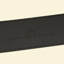 Gucci Black GG Marmont Wide Belt W/ Shiny Buckle 36