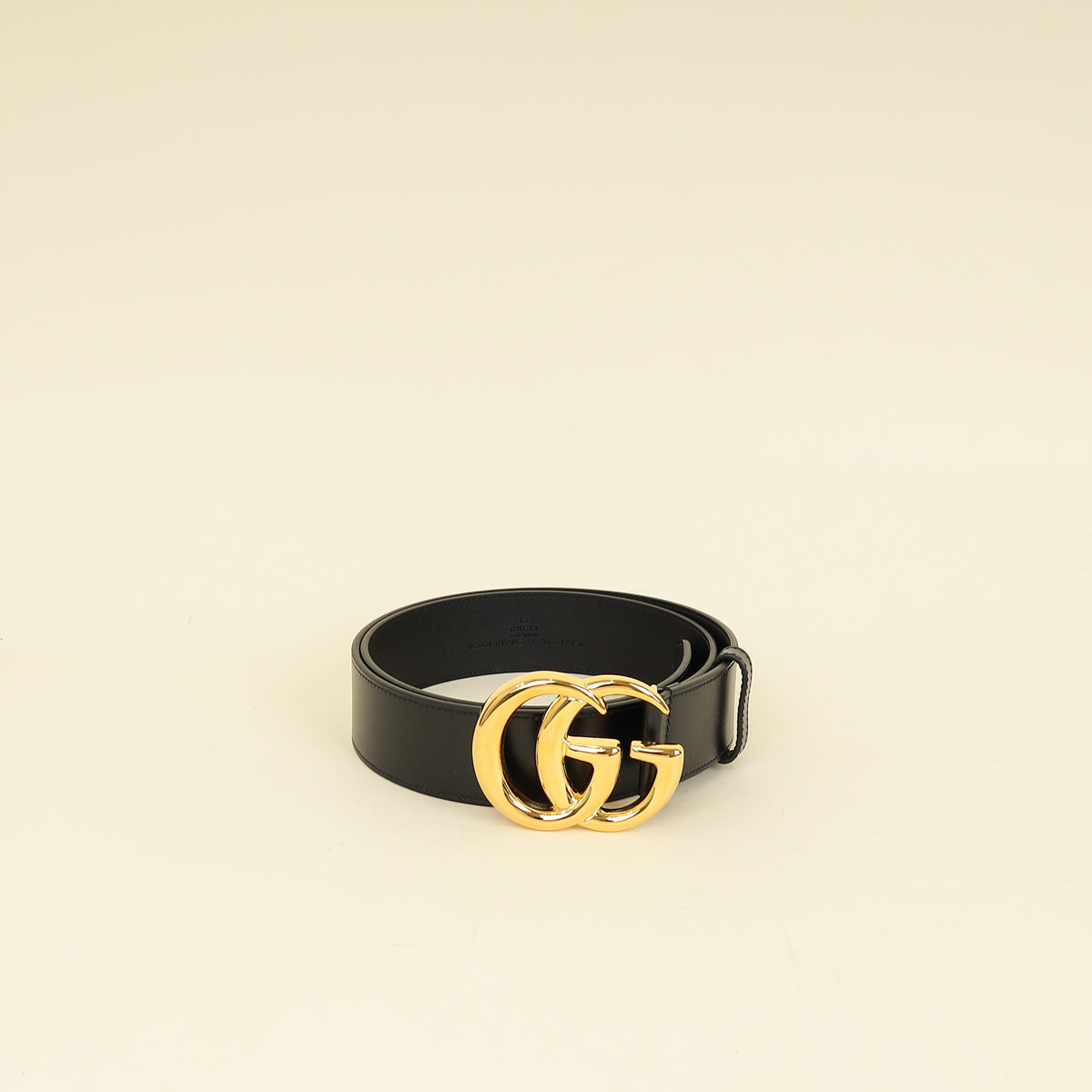 Gucci Black GG Marmont Wide Belt W/ Shiny Buckle 34