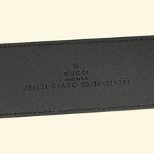Gucci Black GG Marmont Wide Belt W/ Shiny Buckle 36
