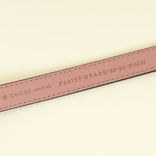 Gucci Dusty Rose Interlocking G Oval Buckle Slim Belt 34