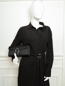 Gucci Black Satin Crystal Dionysus Clutch