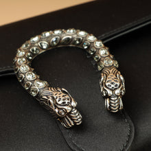 Gucci Black Satin Crystal Dionysus Clutch