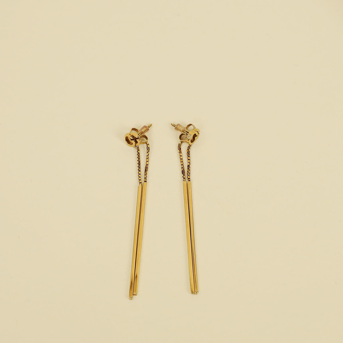Gucci 18K Yellow Gold Running G Drop Long Earrings