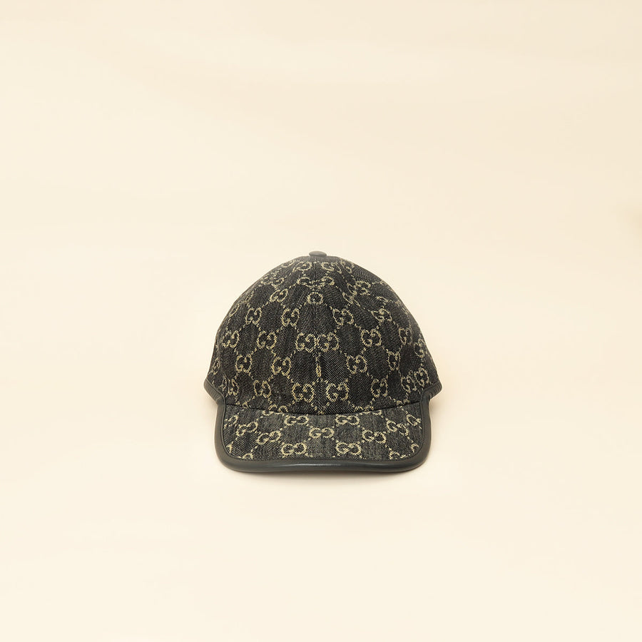 Gucci Bicolor GG Denim Baseball Large Hat