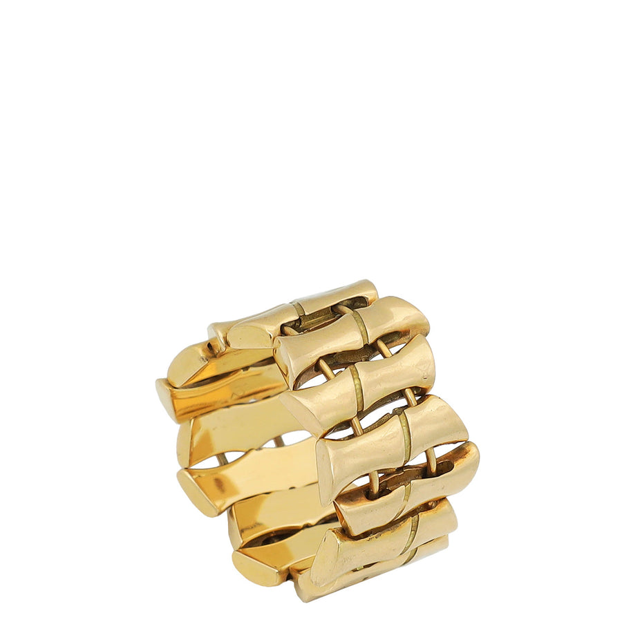Gucci 18K Yellow Gold Bamboo Ring 12