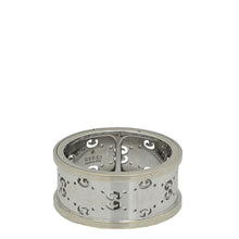 Gucci 18K White Gold GG Rotating Wide Icon Ring 15