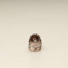 Gucci Silver Green Crystal Lion Head Ring 19