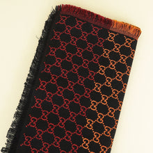 Gucci Black Multicolor Rainbow GG Wool Lane Scarf 130