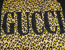 Gucci Tricolor Silk Logo Disco Leopard Square Scarf