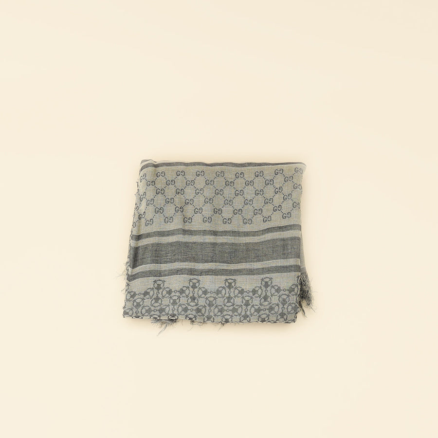 Gucci Gray GG Diamante Survive Shawl Scarf