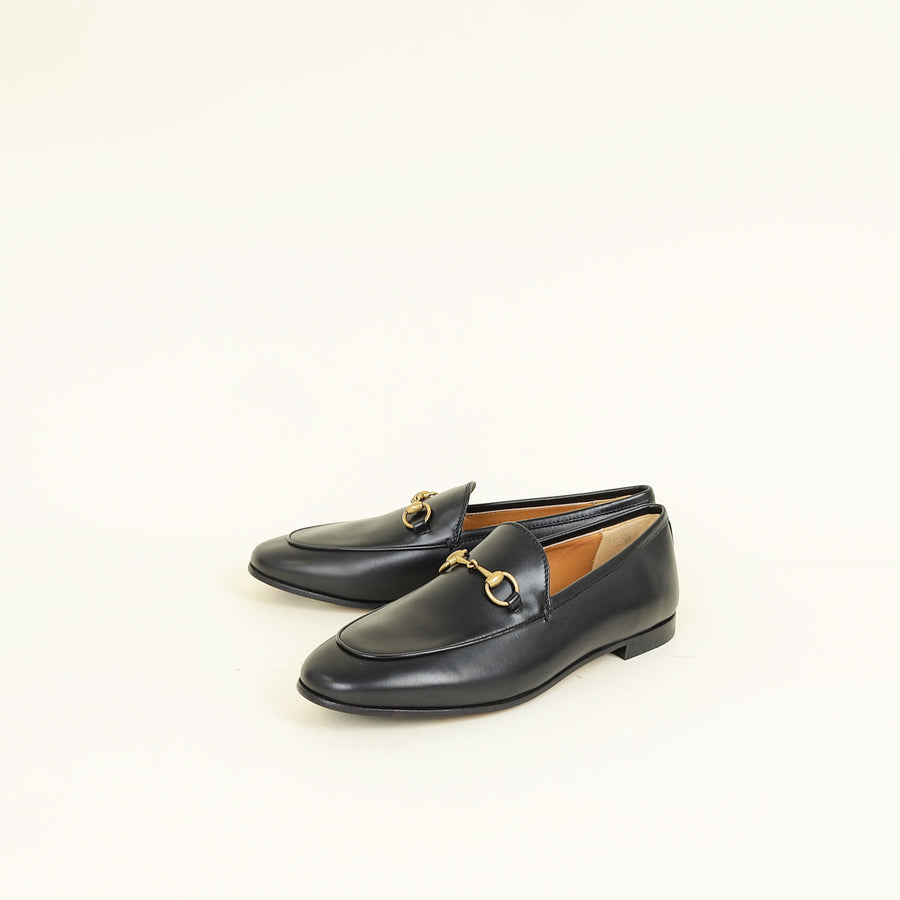 Gucci Black Jordaan Loafer 37.5