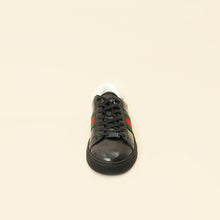 Gucci Black GG Crystal Ace Trainer w/ Web 40.5