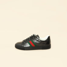Gucci Black GG Crystal Ace Trainer w/ Web 40.5
