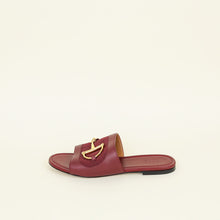 Gucci Burgundy Horsebit Flat Slides 41