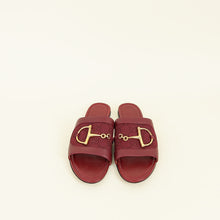 Gucci Burgundy Horsebit Flat Slides 41