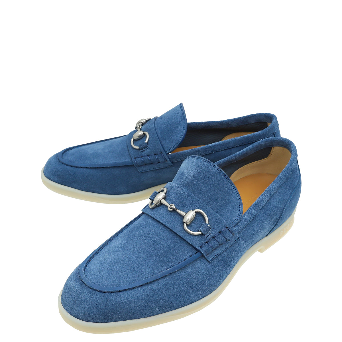Gucci Blue Horsebit Suede Men's Loafer 8.5