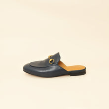 Gucci Navy Blue Princetown Mules 35.5
